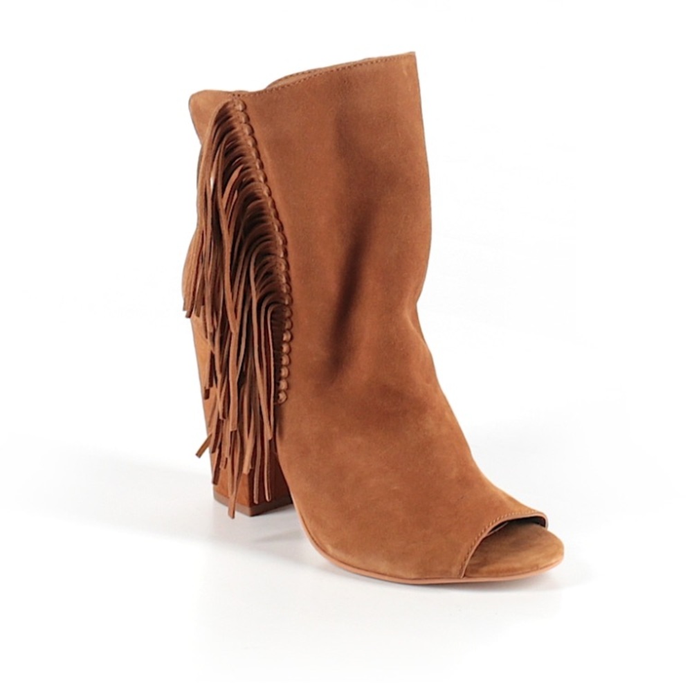 Dolce Vita fringe peep toe booties- size 8.5